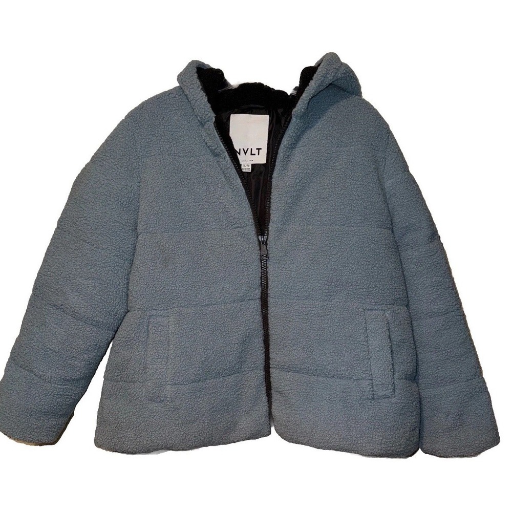 NVLT Puffer Jacket Sherpa Hooded Light Blue Warm Women's XL Trendy Fashion